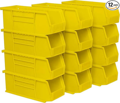 Akro-Mils 30224 AkroBins Plastic Storage Bins, Space-Saving Stackable Bins for Garage, Pantry, Craft Organization, 11" L x 4"