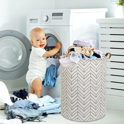 CLOCOR Large Round Storage Bin,Collapsible Storage Baskets, Dirty Laundry Hamper Baskets for Baby Boys and Girls, Office, Bed