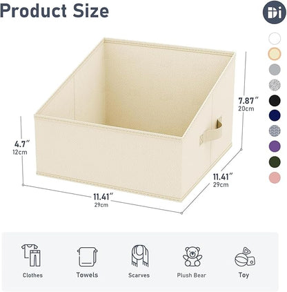 DIMJ Closet Storage Bins - Fabric Storage Baskets for Shelves, Collapsible Closet Organizers and Storage with Handles, Trapez