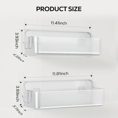 Nieifi Adhesive Wall Shelf, Shower Shelves, Shower Organizer for Bathroom Organization (A-Clear, 2 pieces)