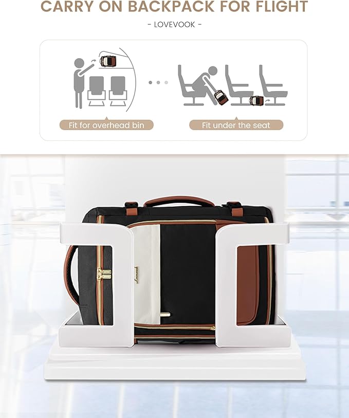 LOVEVOOK 40L Travel Backpack Carry on Flight Approved, Personal Item Bag with 3 Packing Cubes, Travel Backpack for Women Fits