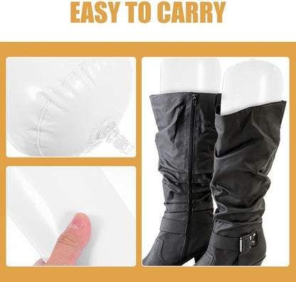 5 Pairs Inflatable Boot Trees and Boot Shapers Thickened Pvc Material 32cm Height and Supports and Stand Storage
