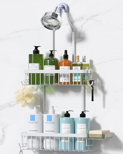 YASONIC Shower Caddy Hanging, Never Rust Shower Organizer Hanging, Aluminum Shower Racks for Inside Shower with Hooks for Raz