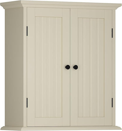 ChooChoo Bathroom Wall Cabinet, Over The Toilet Space Saver Storage Cabinet, Medicine Cabinet with 2 Door and Adjustable Shel