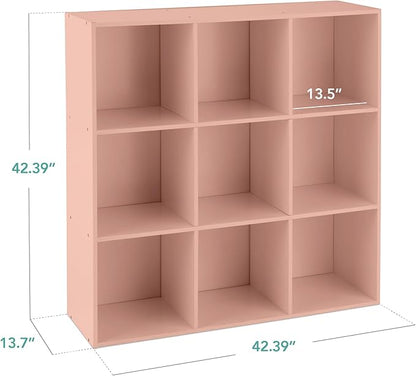Best Choice Products Kids Bookcase 9-Cube Storage Organizer, 13.5in Shelf Opening, Bookshelf, Toy Storage, Customizable w/ 3 