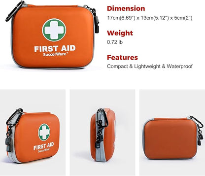 150 Pieces Mini First Aid Kit - Small Medical Kit with Hard Shell - Emergency First Aid Kit for Car, Travel, Home, Outdoor, O