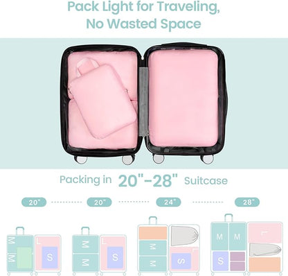 Cambond Compression Packing Cubes for Travel - Lightweight Expandable Travel Bags Luggage Organizers Travel Essentials Compre