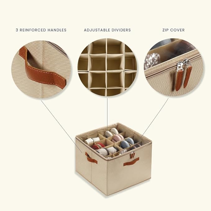 OrganiHaus Large Shoe Storage Bin for Closet, Shoe Organizer Box Fits up to 16 Pairs, Collapsible Fabric Shoe Basket w/Clear 