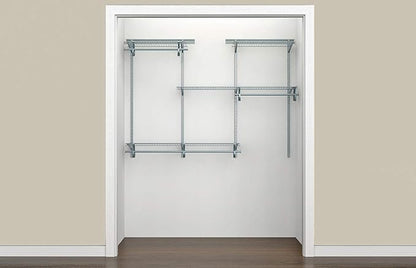 ClosetMaid ShelfTrack Wire Closet Organizer System, Adjustable from 4 to 6 Ft., with Shelves, Clothes Rods, Hardware, Durable