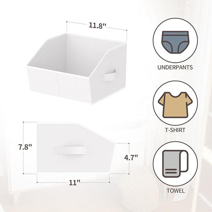 Homsorout Storage Bins for Shelves - Small Trapezoid Closet Shelf Organizer, Fabric Organization Bins with Handles, Storage B