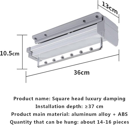 Pull Out Closet Clothes Rail, Extendable Hanging Rod Double Ball Sliding Rail, Adjustable Top Mount Wardrobe Organizer Rack H
