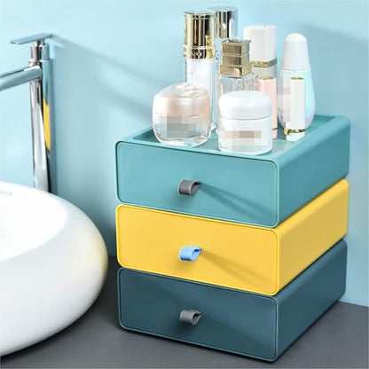Skincare Organizers, Drawer Cosmetic Storage Box Dressing Table Desktop Versatile Sorting Box Makeup Organizer Counter(Orange