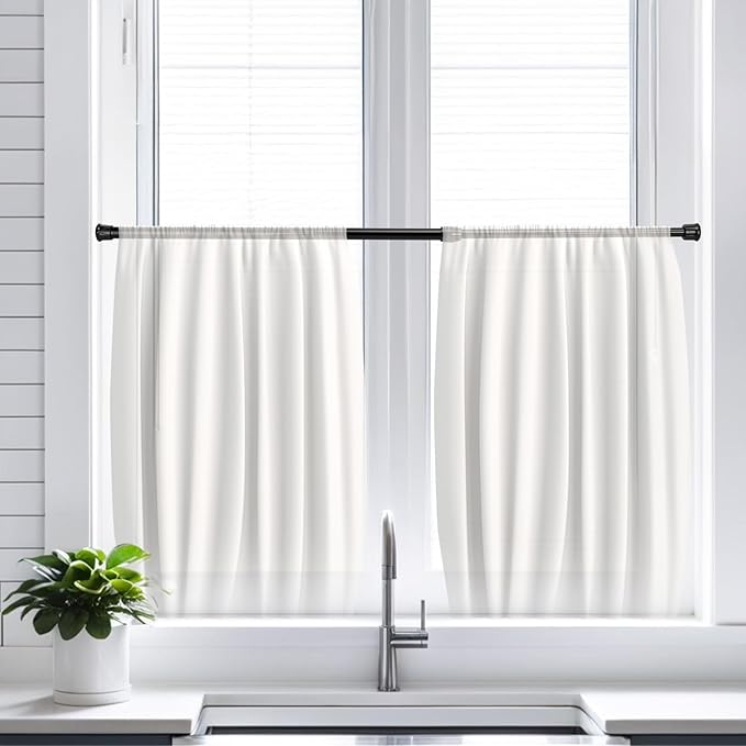 4 Pack Tension Curtain Rod 15.7-28 Inch, Small Short Adjustable Extendable Spring Loaded Rods for Windows Cabinet Blinds Clos