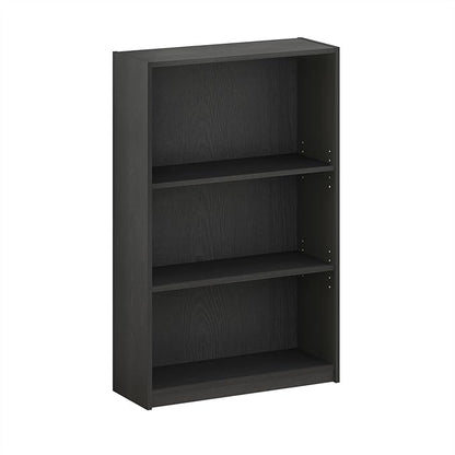 Furinno Jaya Book Shelf, 3-Tier Bookshelf, Standing Bookcase with Adjustable Shelves, 9.5 x 24.5 x 40.3, for Living Room, Bed