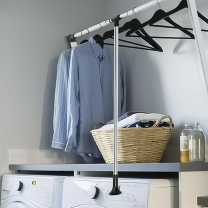 Pull Down Closet Rod, 60 lbs Load Capacity, Stainless Steel Adjustable 35-46.5 inches Soft-Close Wardrobe Lift Rail Organizer