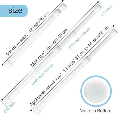 Spring Tension Rod, Goowin Small Tension Rod, 5/8" Diameter No Drilling Expandable Short Tension Rods Spring Rods, Tension Ro