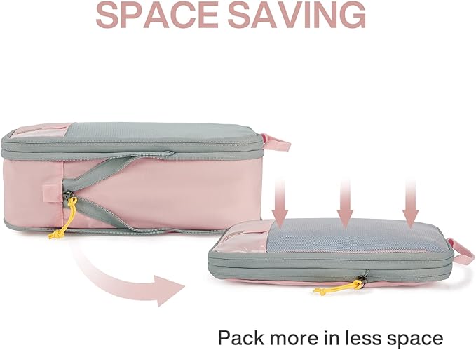 BAGSMART 6 Set /4 Set/2 Set Compression Packing Cubes for Travel, Lightweight Luggage Organizer Bags, Durable Space Saver Bag