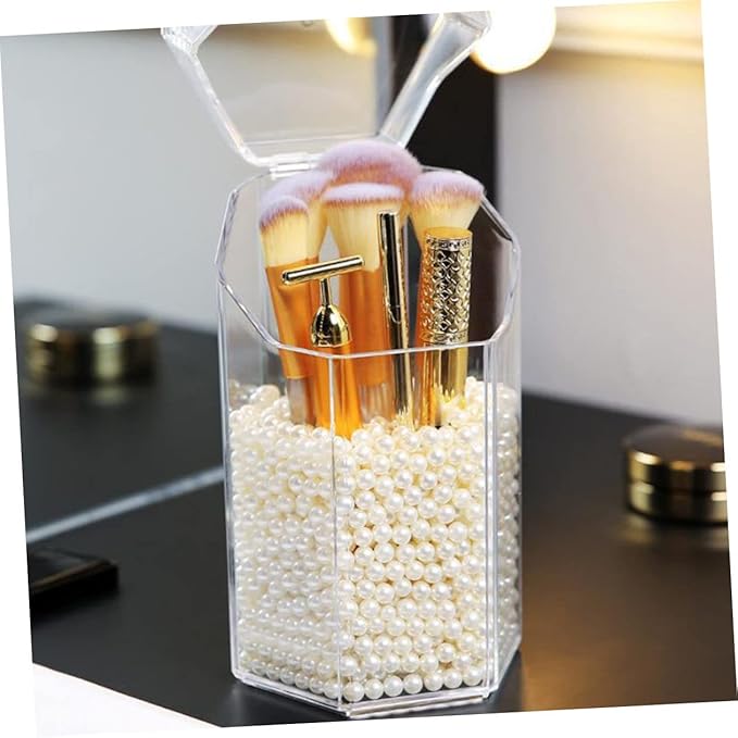 minkissy 1Set Acrylic Makeup Brush Canister Dustproof Multi Function Storage Container for Cosmetics Jewelry Makeup Brushes S