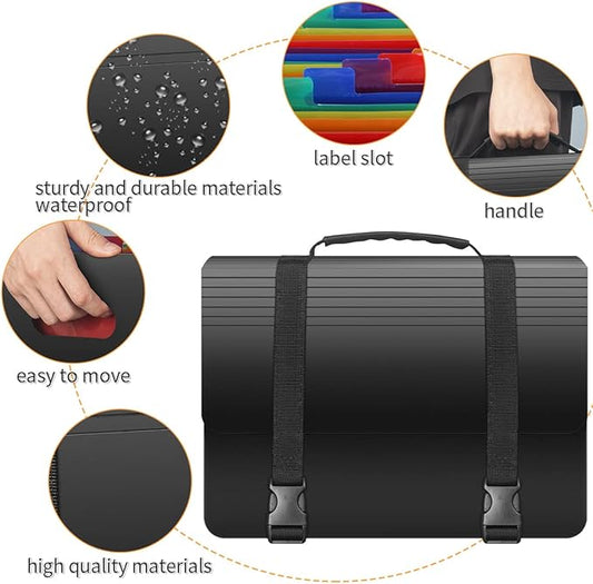 25 Pockets Accordion File Organizer with Handle, Expanding File Folders,Important Papers Document Organizer,Expandable,Durabl