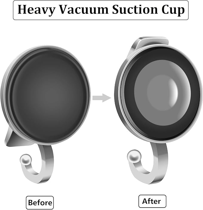 TESOT Suction Cup Shower Shelf, Shower Caddy Soap Dish with Hooks for Sponge, Rust Proof 304 Stainless Steel, Silver