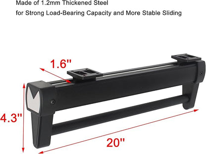 Adjustable Double-Rail Pull Out Clothes Hanger Rod with Thick Steel - Wardrobe Clothing Rail Hanger Rack Bar for Pants and Cl