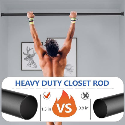 Closet Rod, 17 to 38 Inch Adjustable Closet Bar for Hanging Clothes, Heavy Duty Clothes Hanging Rod Closet Poles for Wardrobe