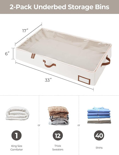 StorageWorks Large Under Bed Storage Containers, Under Bed Storage with Wheels
