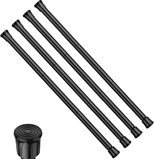 Tension Curtain Rod 28-48 inch Small Tension Rods Black Adjustable Spring Tension Curtain Rods 4PCS Mini Curtain Rod Short fo