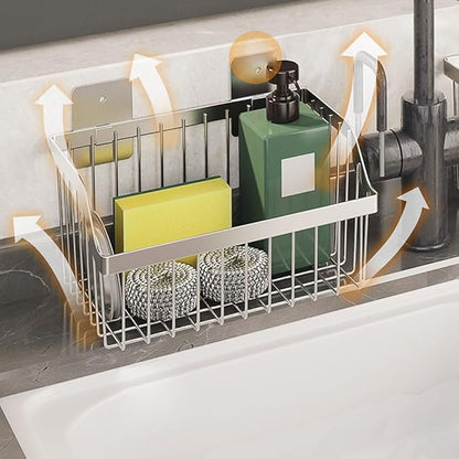 SUS304 Stainless Steel Hanging Storage Baskets Organizer Wall Mount, Metal Wire Storage Bin Rack for Kitchen Bathroom Shower 