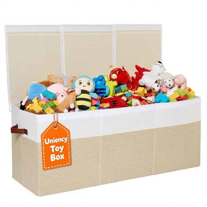 Extra Large Toy Box,150L Foldable Sturdy Toy Storage with Lid,40"x14"x16" Kids Storage Organizer, Toy Chest for Boys&Girls,fo