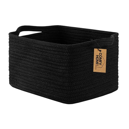 COMFY-HOMI Storage Basket for Shelves, Woven Baskets for Storage, Cotton Rope Basket,Toy Storage Organizer, Storage Cube Bin,