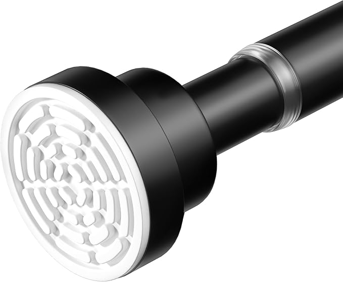 AIZESI Black Spring Tension Rod 28-50Inch, No Drill, Adjustable, Rust Resistant, Anti-Slip, 1PCS