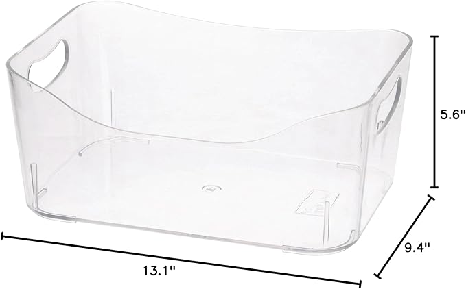 YBM HOME Storage Bins - Open Plastic Organizers and Storage Basket for Kitchen Pantry Organization, Under Sink Bathroom Stora