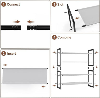 6-Tier Shoe Rack Organizer, Zero-Wobble Metal Frame with Screw-Fastened Joints, 11.8" Deep Heel-Friendly Non-Woven Shelves, S