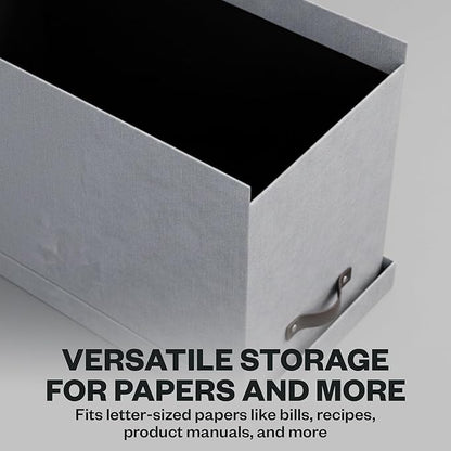 Bigso John Desktop File Box - Storage Solution and Document Organizer for Important Paperwork - Durable Hanging File Box with