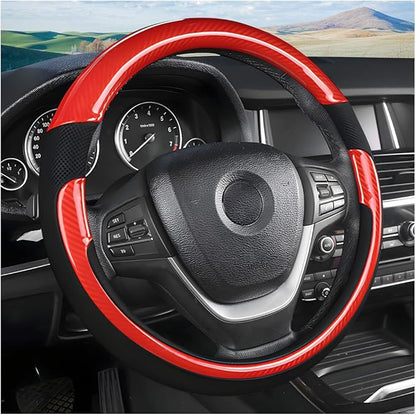 Universal Steering Wheel Cover - Microfiber Leather, 15 Inch, Anti-Slip, Breathable, Odorless Car Steering Wheel Protector, S
