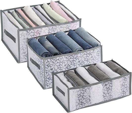 3PCS Wardrobe Clothes Organizer - Foldable Closet Drawer Organizer for Clothes, Portable Closet Organizers and Storage Bins, 