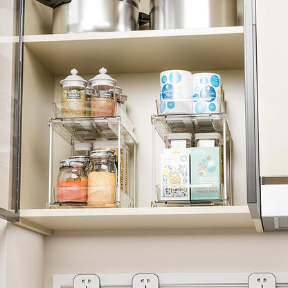 Yieach 4 Pack Under Sink Organizers and Storage,Clear Acrylic Bathroom Organizer and Cabinet Organization for Makeup,Medicine