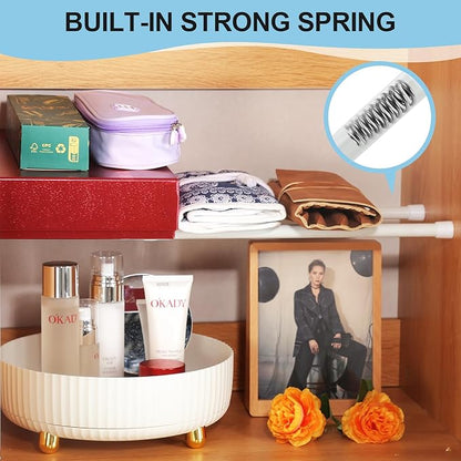 Spring Tension Rod, Goowin Small Tension Rod, 5/8" Diameter No Drilling Expandable Short Tension Rods Spring Rods, Tension Ro