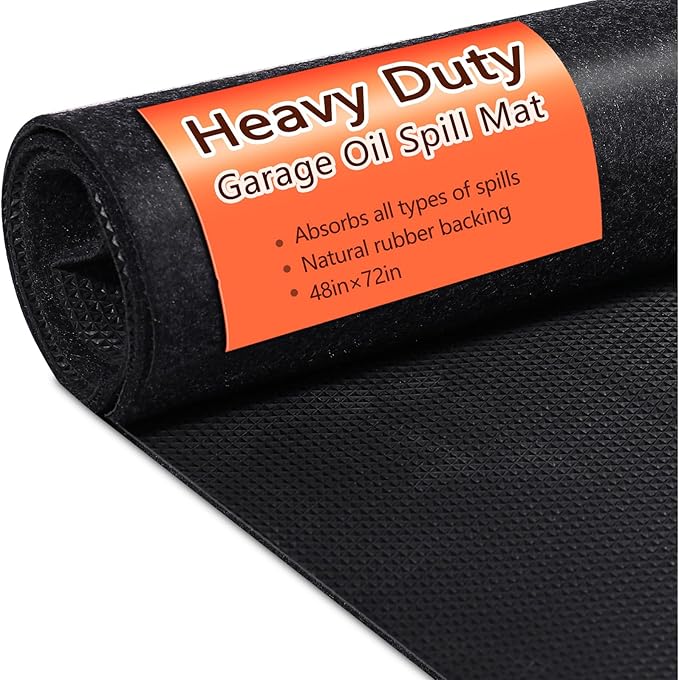 Oil Spill Mat, 48×72 Inch Garage Floor Mat for Under Car, Waterproof, Reusable Washable Premium Oil Absorbent Pads Protects F