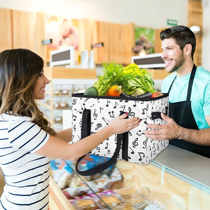 Reusable Grocery Bag, Foldable Large Shopping Tote Bag for Groceries Kitchen Picnic Car Trunk