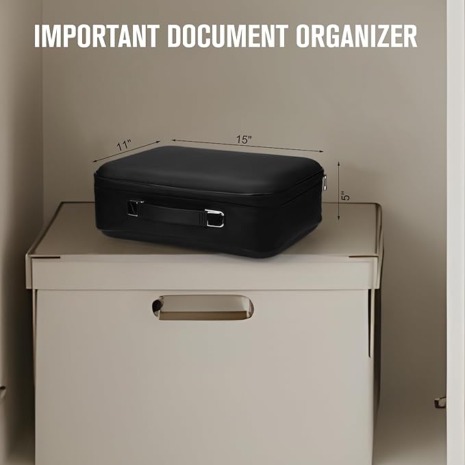MAXSafes Fireproof Document Box, Hard-Shell Design Waterproof Fireproof Document Box with Lock File Boxes for Documents Impor