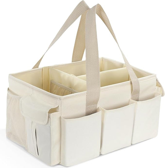 YOHOOLYO Baby Diaper Caddy Organizer, Large Portable Storage Basket for Newborn Essentials, Nursery Must-Have for Boys and Gi