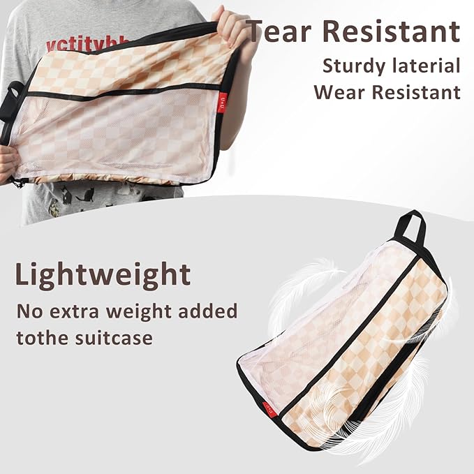 U+U 8 Set Compression Packing Cubes - Ultralight Travel Organizers with Laundry Bag and Cosmetic Bag, Space-Saving Suitcase O