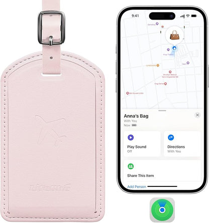 Luggage Tags Built-in Anti-Loss Tracker, Luxury Leather Luggage Tags for Suitcase, Travel Bags, Backpacks, Travel Organizer f