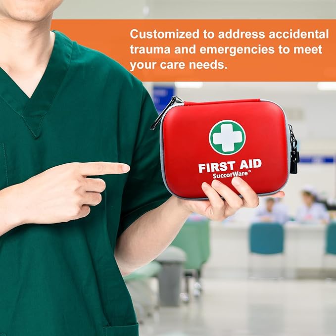 150 Pieces Mini First Aid Kit - Small Medical Kit with Hard Shell - Emergency First Aid Kit for Car, Travel, Home, Outdoor, O