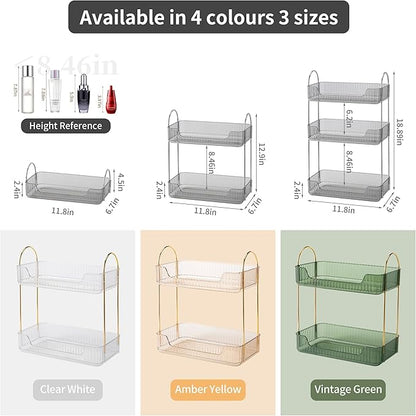 YCIA&DONE Bathroom Organizer Countertop, Makeup Storage, Skincare Cosmetic Tray Shelf, Perfume Holder Rack for Vanity Counter