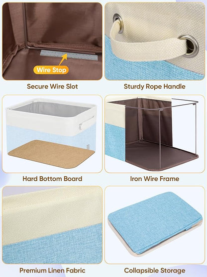 BALEINE 1 Pack Fabric Closet Storage Bins for Shelves, Linen Closet Organizers and Storage, Decorative Baskets for Organizing