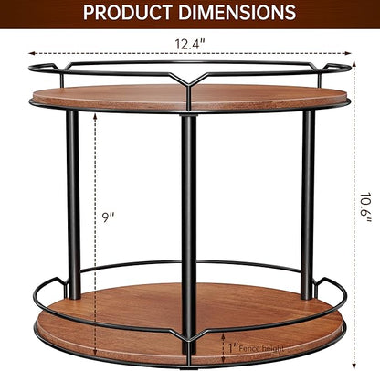 Spice Rack, Set of 2 Lazy Susan Organizer, 2-Tier Turntable Organizer, Rotating Spice Rack Organizer for Cabinet, Compact and