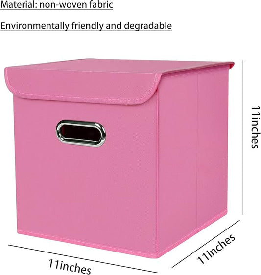 Closet Organizers Fabric Storage Bins With Lids Collapsible Cube Storages Organizer Basket With Handles,Storage Boxes for Clo